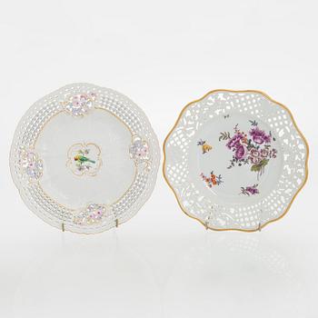 Meissen, four porcelain plates, 19th–20th century.