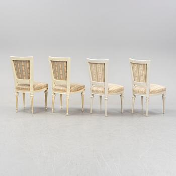 A set of four Gustavian chairs, second half of the 18th Century.