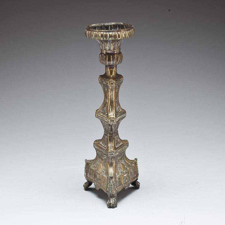 ALTARSTAKE, Judaica, mässingsplåt, 1800-talets början.