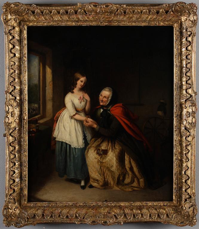 OIDENTIFIERAD KONSTNÄR, olja på duk, signerad Faed, 1800-tal.