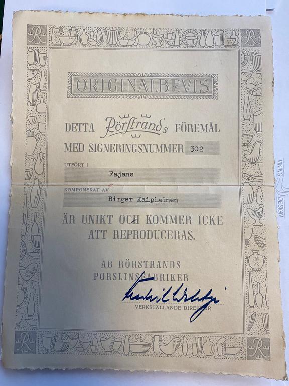 Birger Kaipiainen, skulptur/ ljusstake, Rörstrand 1950-tal.