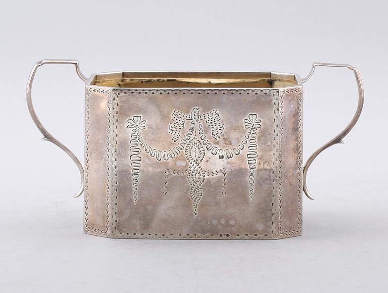 SOCKERSKÅL, silver, William Bennett, London 1806. Vikt ca 203 g.