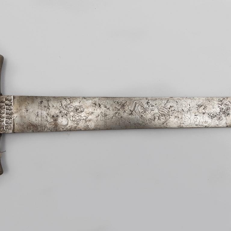 SLAGSVÄRD, Holland/Tyskland, med klinga från 1640-talet.