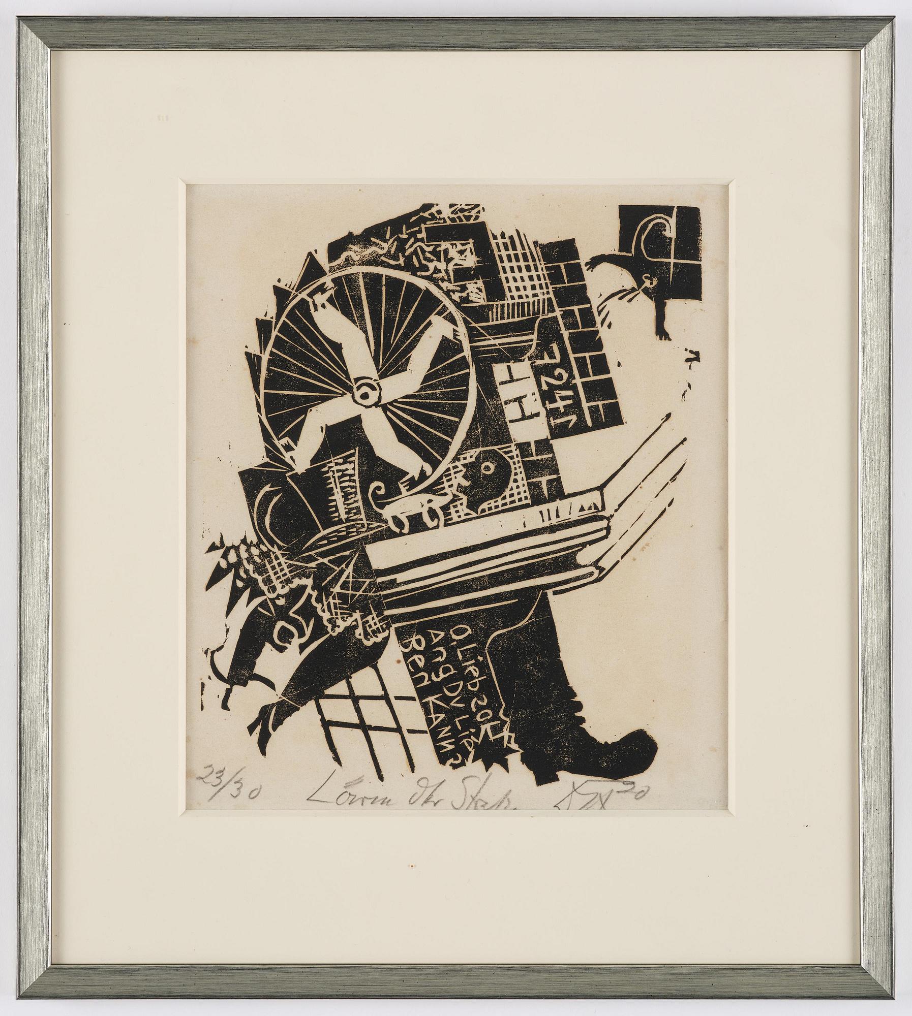 Otto Dix, "Lärm der Strasse" from "Neun Holzschnitte".