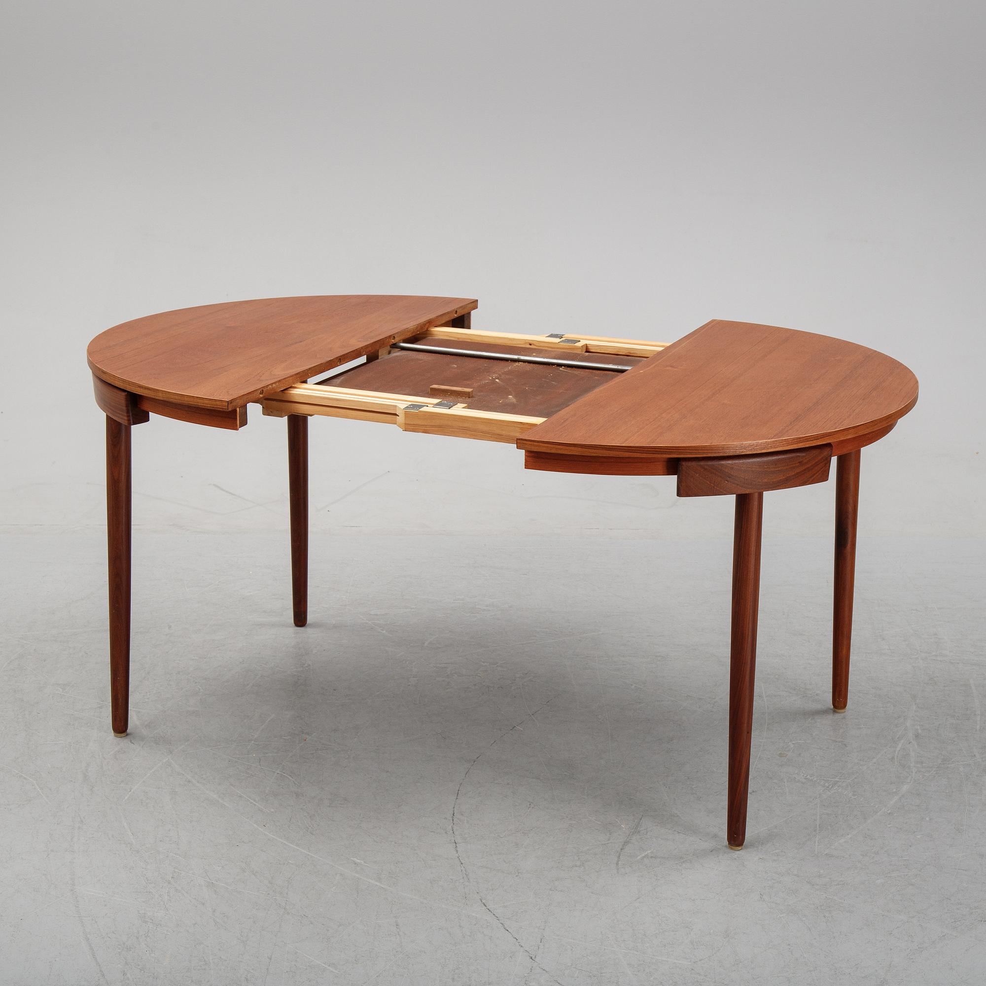 Hans Olsen, matbord och stolar, 4st, Frem Røjle, Danmark, 1950-tal.