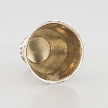 Carl Lemon d.ä., bägare, silver, Uppsala 1738. Rokoko.