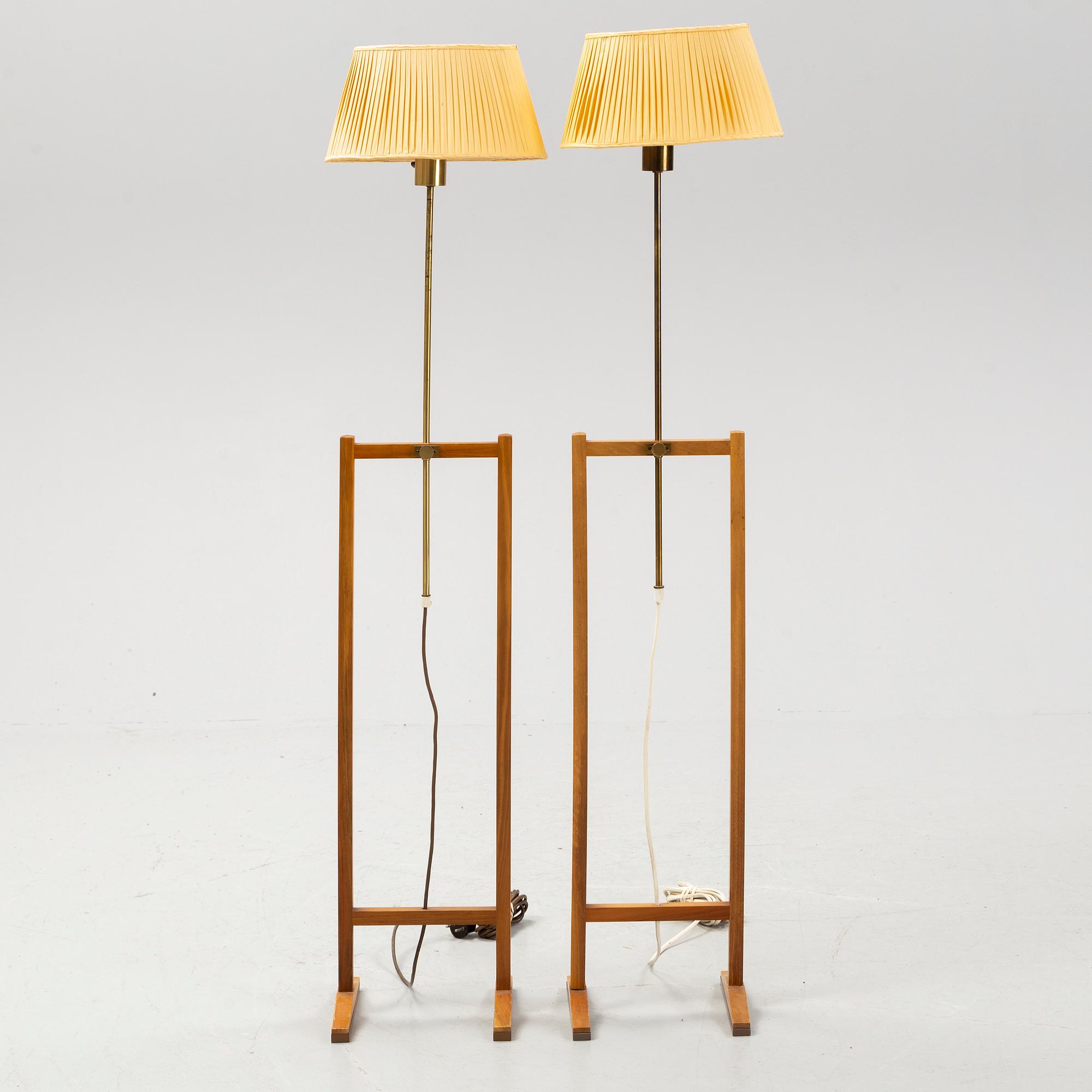 A pair of model 2548 floor lamps by Josef Frank for Firma Svenskt Tenn, designed 1952.