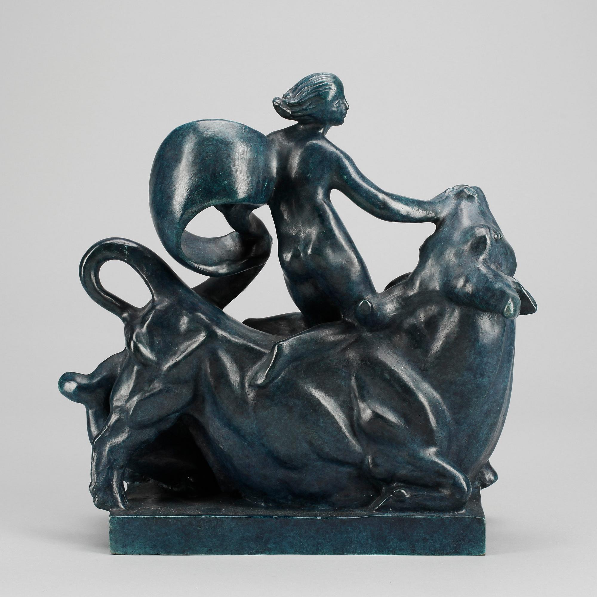 CARL MILLES, efter, skulptur, blåpatinerad brons, Millesgården.