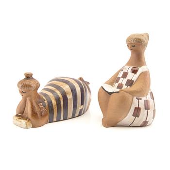 Two Lisa Larson figurins 'Beata and Charlotta' for Gustavsberg, Sweden.