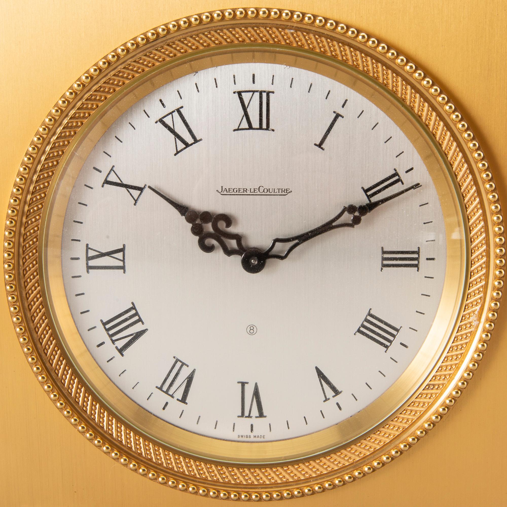 A 1960's Swiss Jaeger Le Coultre 8-days desk clock.