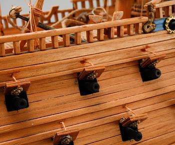 A ship model, possibly of the Regal ship Vasa, second half of the 20th century.