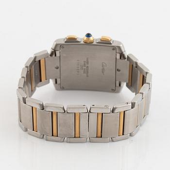 Cartier, Tank Francaise, kronograf, armbandsur, 28 x 28 (36) mm,