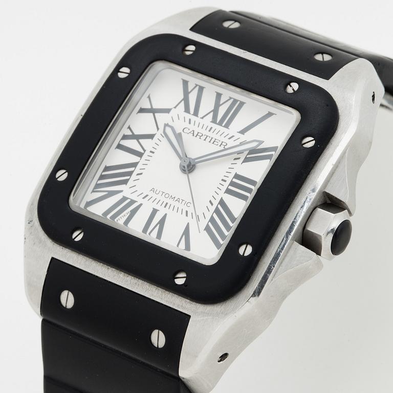 CARTIER, Santos 100, wristwatch, 38 x 38 mm.