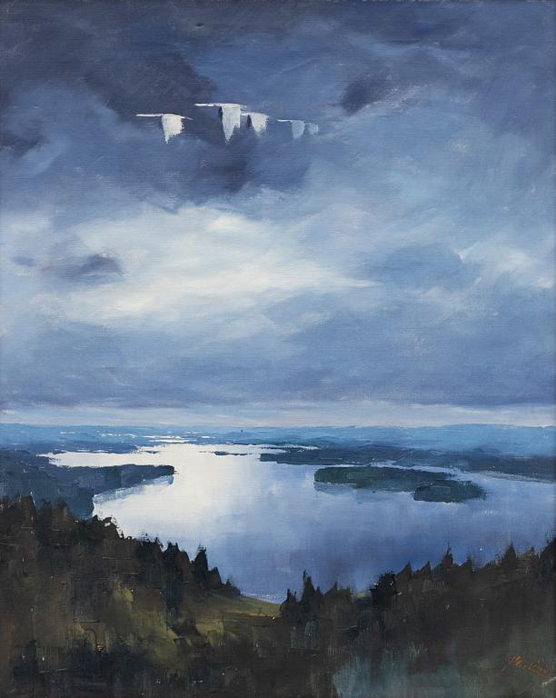 Axel Lind, Birds over still water.