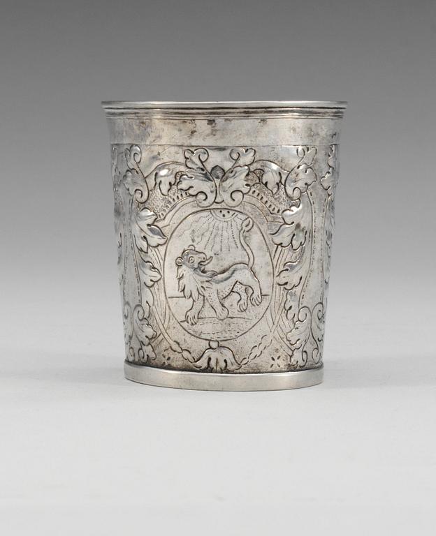 BÄGARE, silver. Ostämplad, sannolikt Ryssland, 1700-tal.