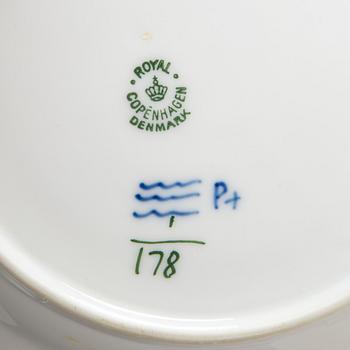 A 73-piece 'Blue Fluted Plain' porcelain tableware set, Copenhagen, Denmark, mostly 1940s-60s.