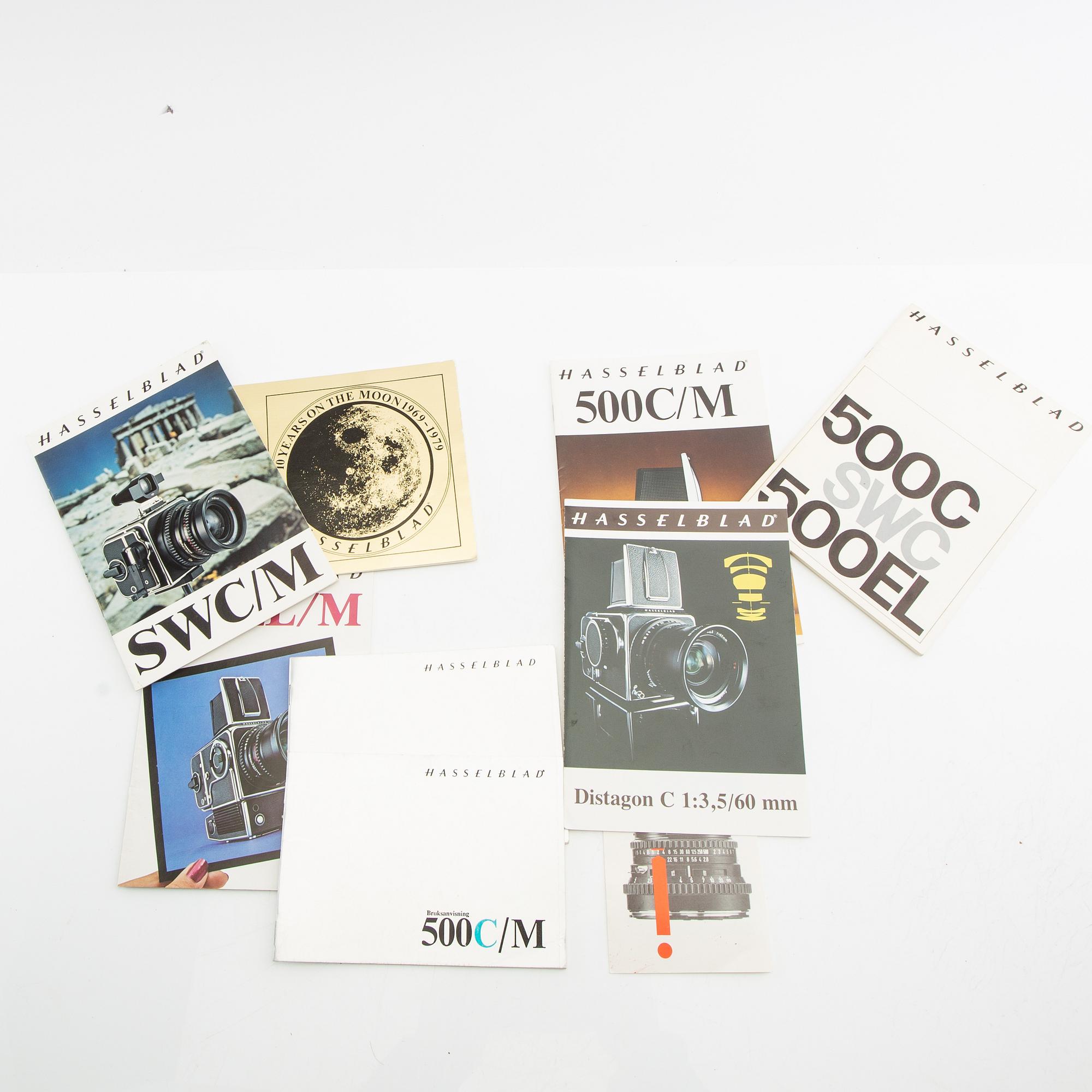 Hasselblad 500 C/M camera with lens and accessories.