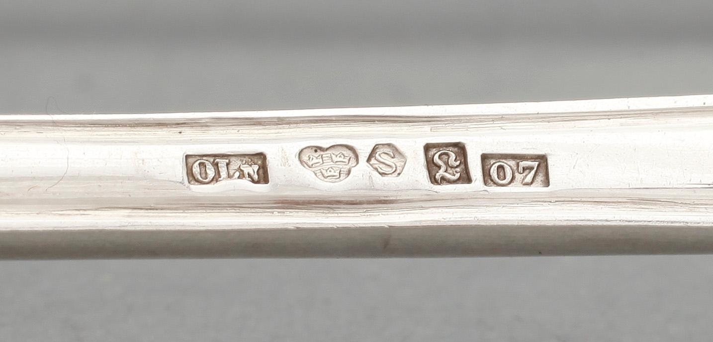 BESTICKSERVISDELAR, 44 st snarlika, "Snäckmodell", bla Carl Hoff, Hälsingborg, 1900-tal. Tot vikt ca 1250 g.