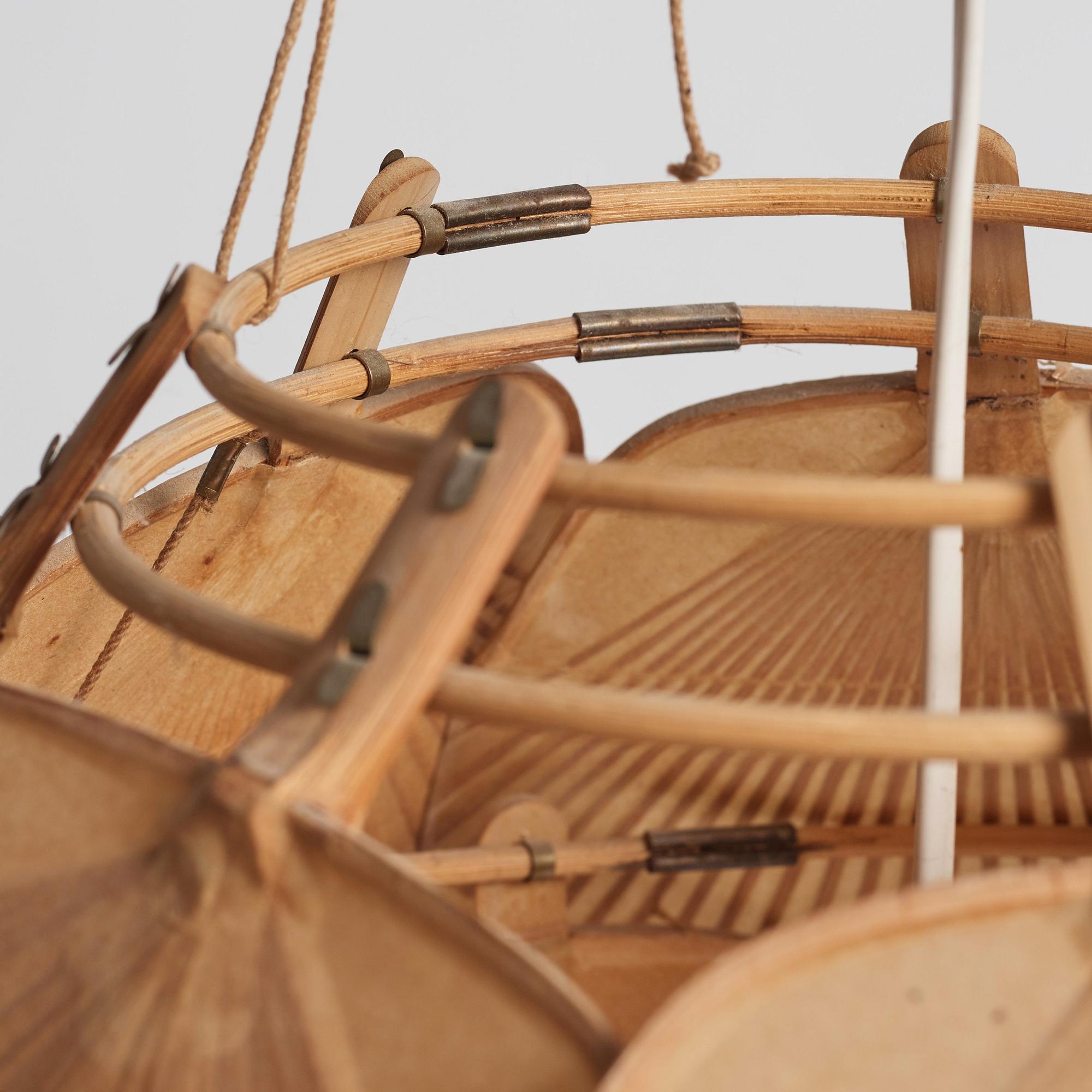Ingo Maurer, an 'Uchiwa' ceiling light, for M Design, probably 1970s.