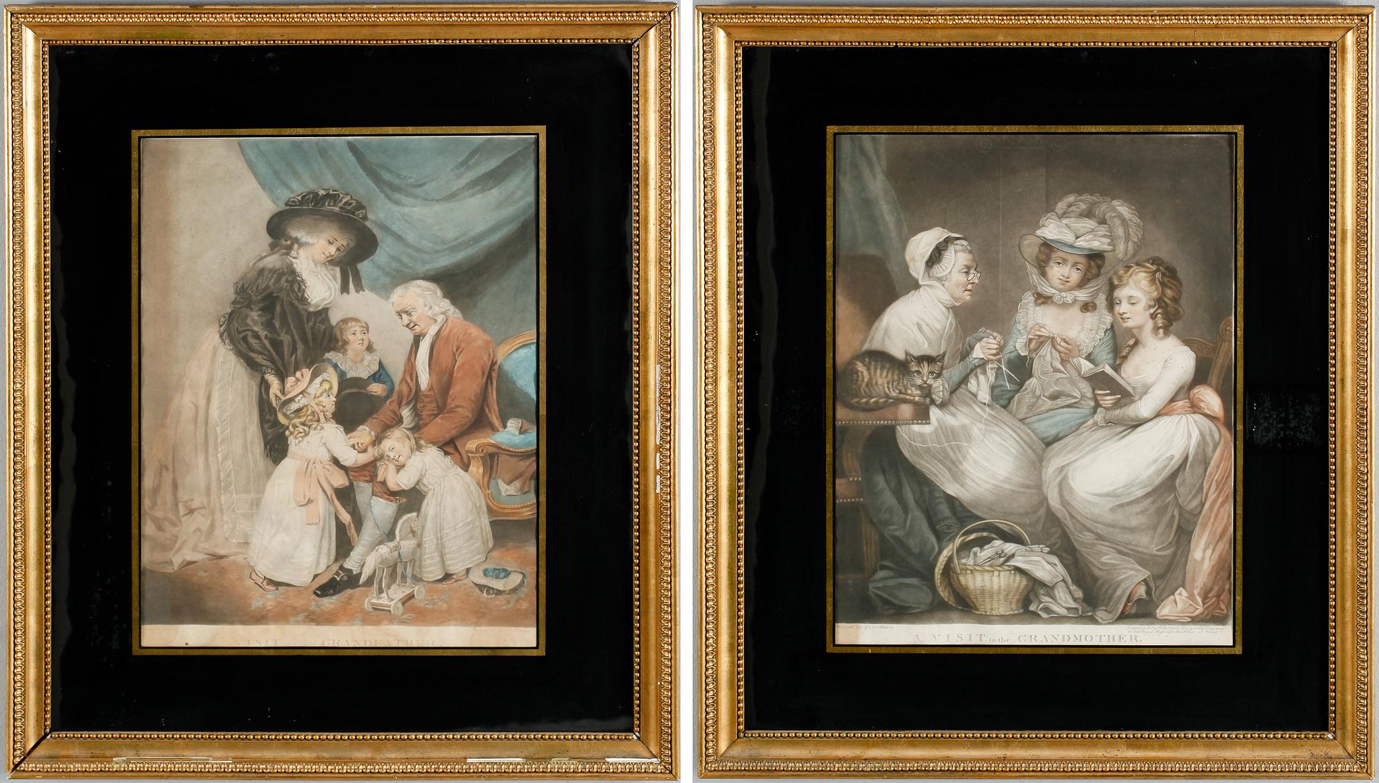 GRAVYRER, 2 st, efter bl a Northcote, England, 1800-talets första hälft.