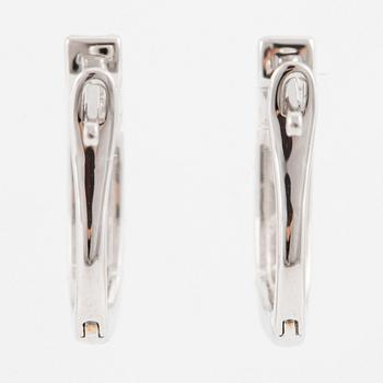 Earrings, 18K white gold set with brilliant-cut diamonds.