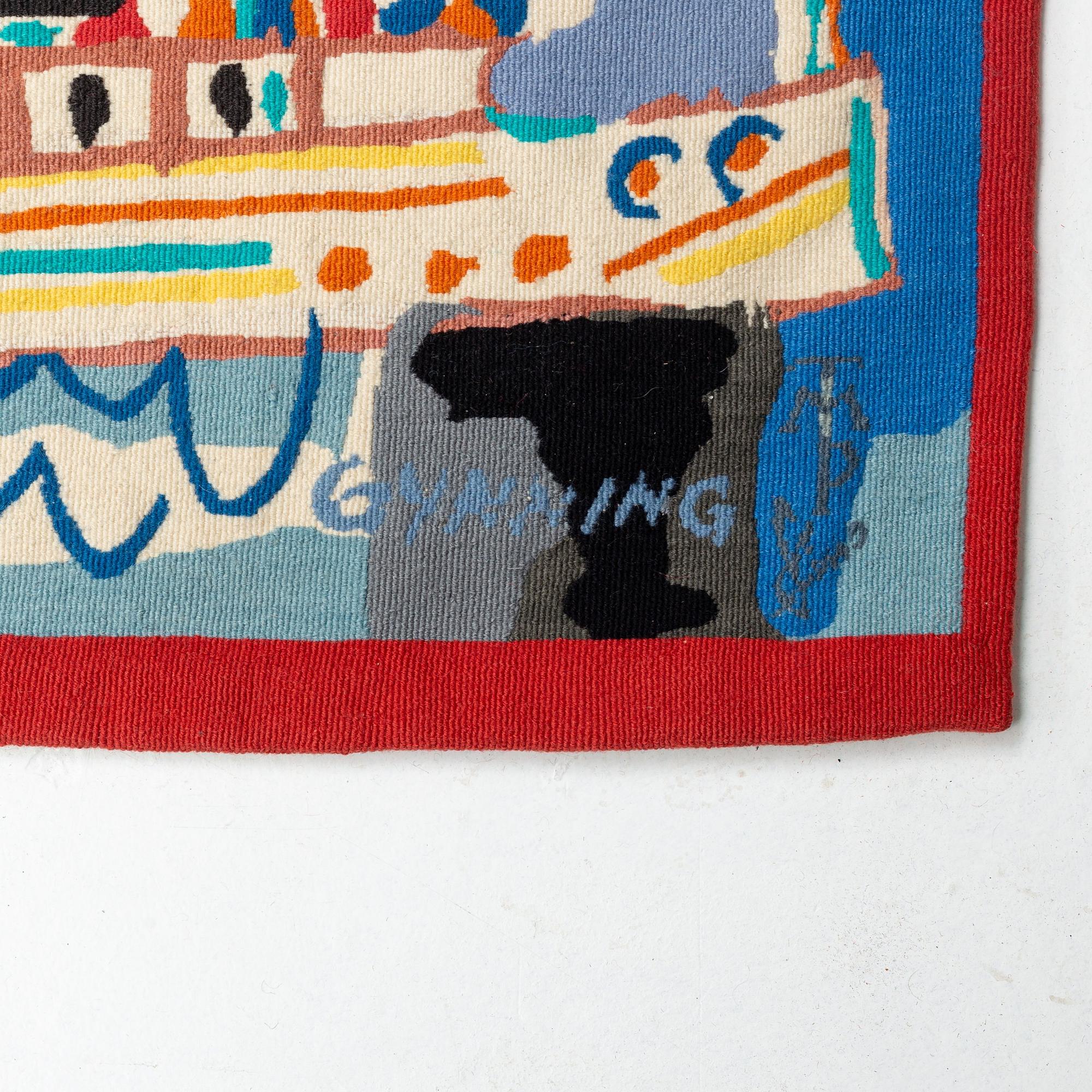 Lars Gynning, vävd tapet, gobelängteknik, ca 690 x 103 cm, signerad GYNNING Portalegre, Portugal.