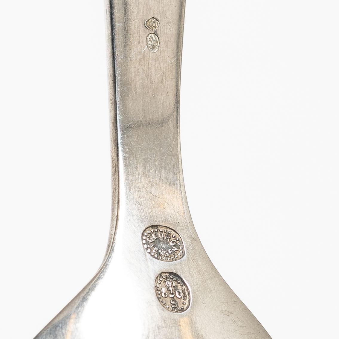 Georg Jensen, serving spoons, a pair, silver, Denmark 1920s.