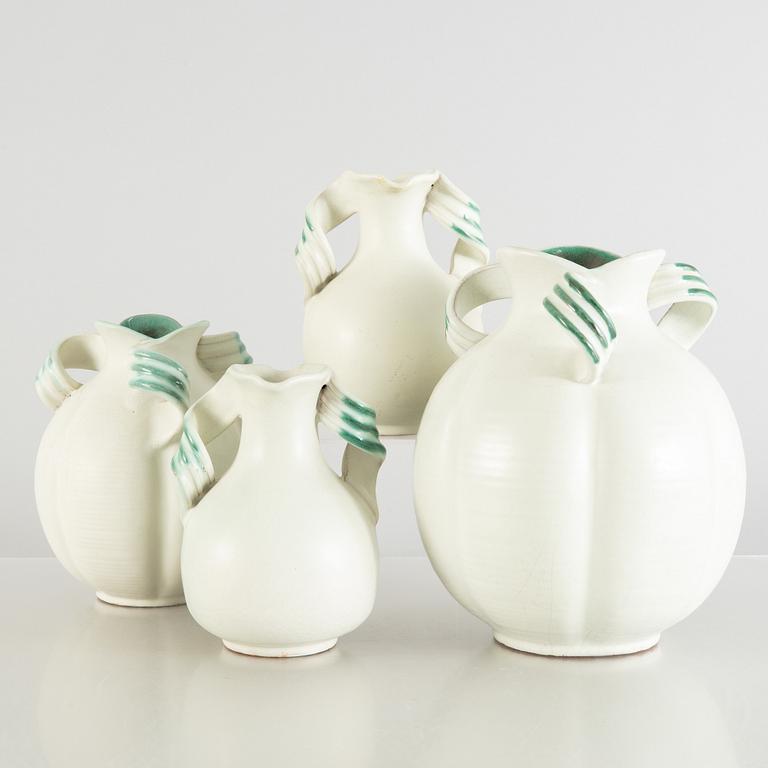 Anna-Lisa Thomson, a set of four vases, Upsala-Ekeby.