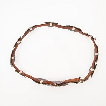Belt with 12 buckles, silver with set turquoises.