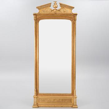 A Rococo-Revival Floor Mirror, late 19th century.