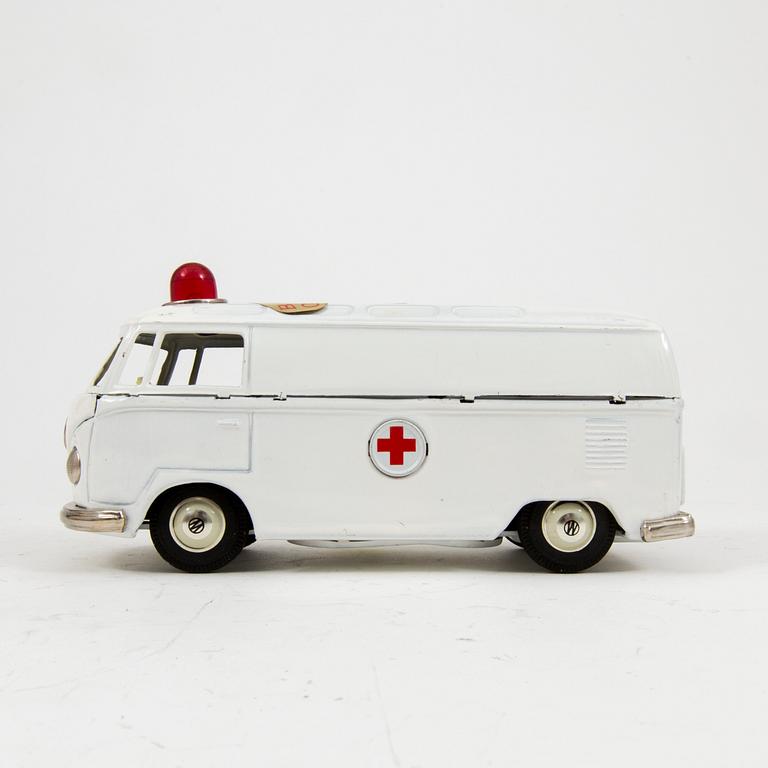 A Bandai "Volkswagen Ambulance" and "Volkswagen Pickup", Japan, 1960s.