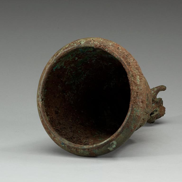TEMPELKLOCKA, brons. Östra Java, Majapahit Kingdom, troligen 1200-tal.