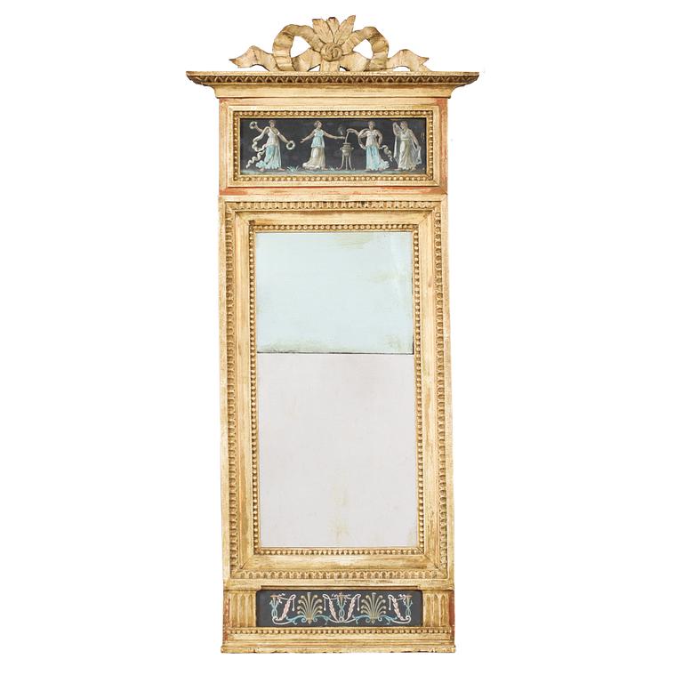 SPEGEL, sengustaviansk, signerad G. Lindberg och märkt  med Stockholms hallstämpel 180?.