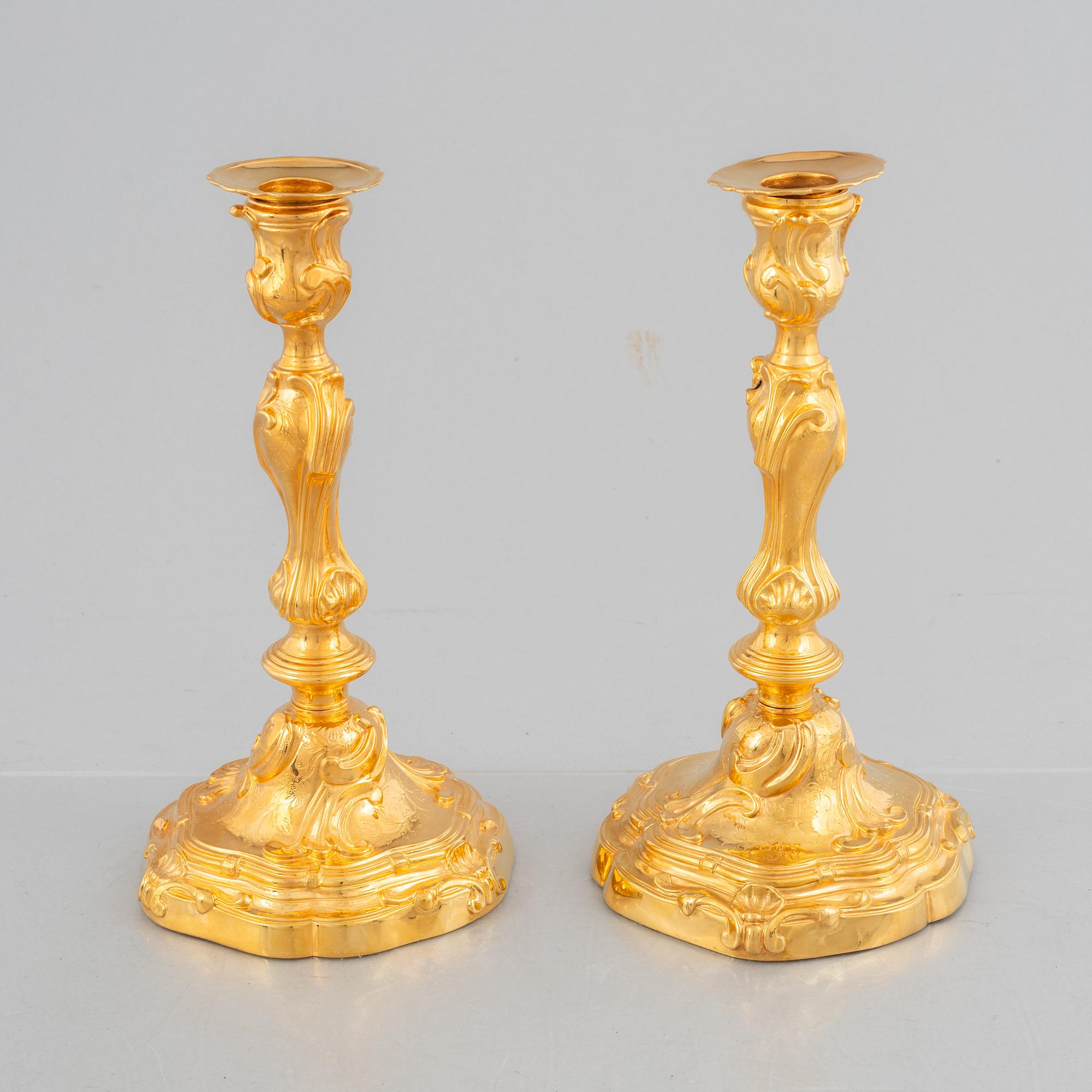 Ljusstakar, ett par, sent 1800-tal, Louis XV-stil.