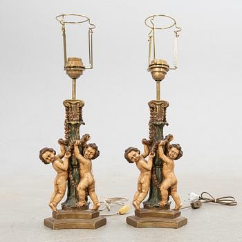 Table lamps, a pair, Baroque style, 20th century.