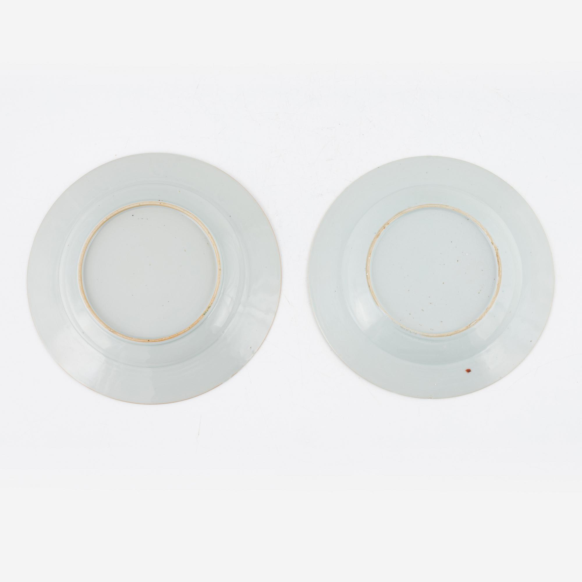 Two Chinese famille rose plates, Qing dynasty, Qianlong (1736-95).
