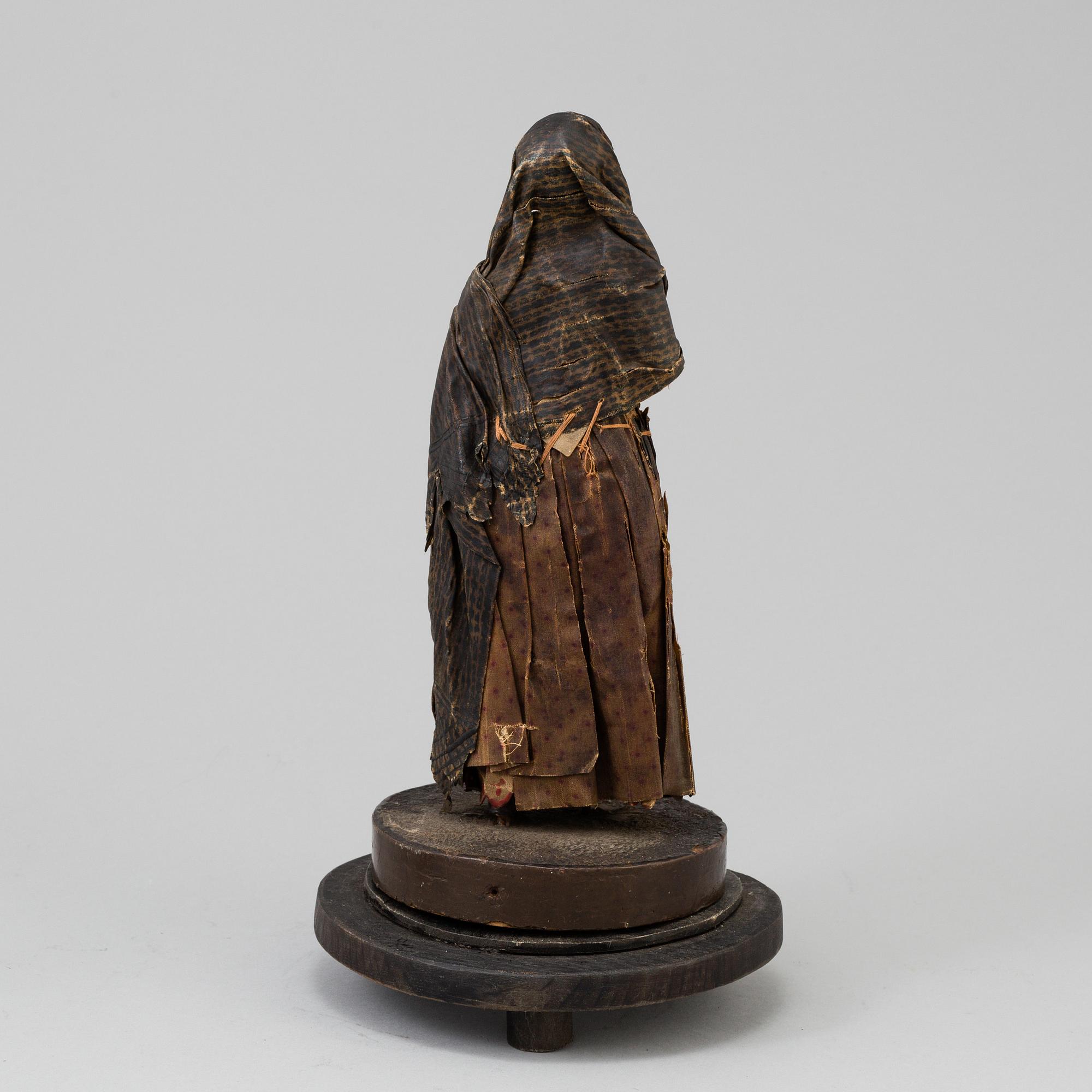 SKULPTUR, vax, 1700-tal, GLASKUPA.