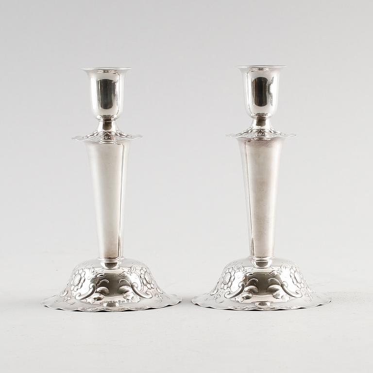 LJUSSTAKAR, 1 par, silver, GAB Stockholm 1928.
