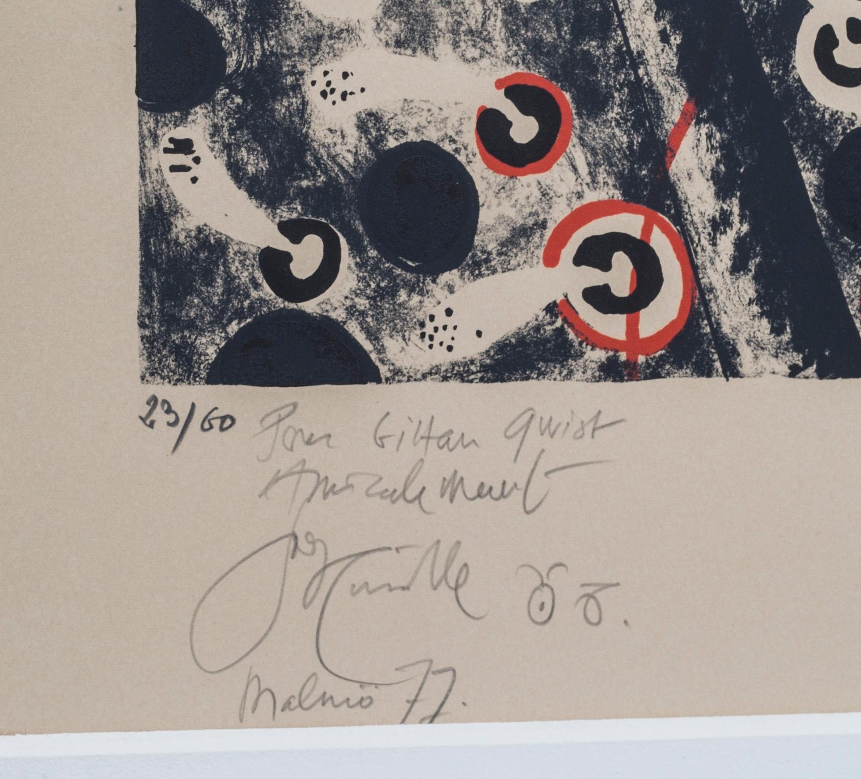 GUY ROUSSILLE, färglitografi, signerad med dedikation 23/60 samt daterad -75.