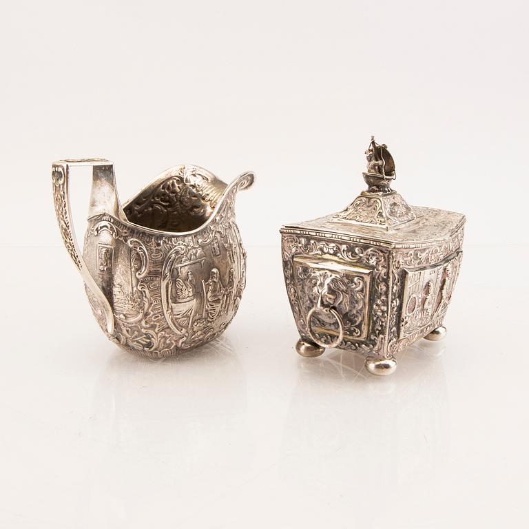Socker och grädd-set  3 dlr silver möjligen Barbour & Co USA 1900-talets början.