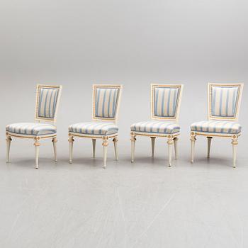EPHRAIM STÅL, tillskrivna, stolar, 4 stycken, sengustavianska, 1700-talets slut.