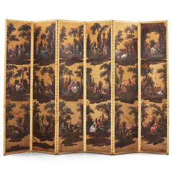 19. A mid 18th century screen, France or Holland.