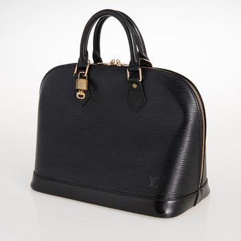 A Black Epi Leather Alma Handbag.