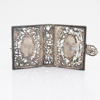 A silver book cover, 18th/19th Century.