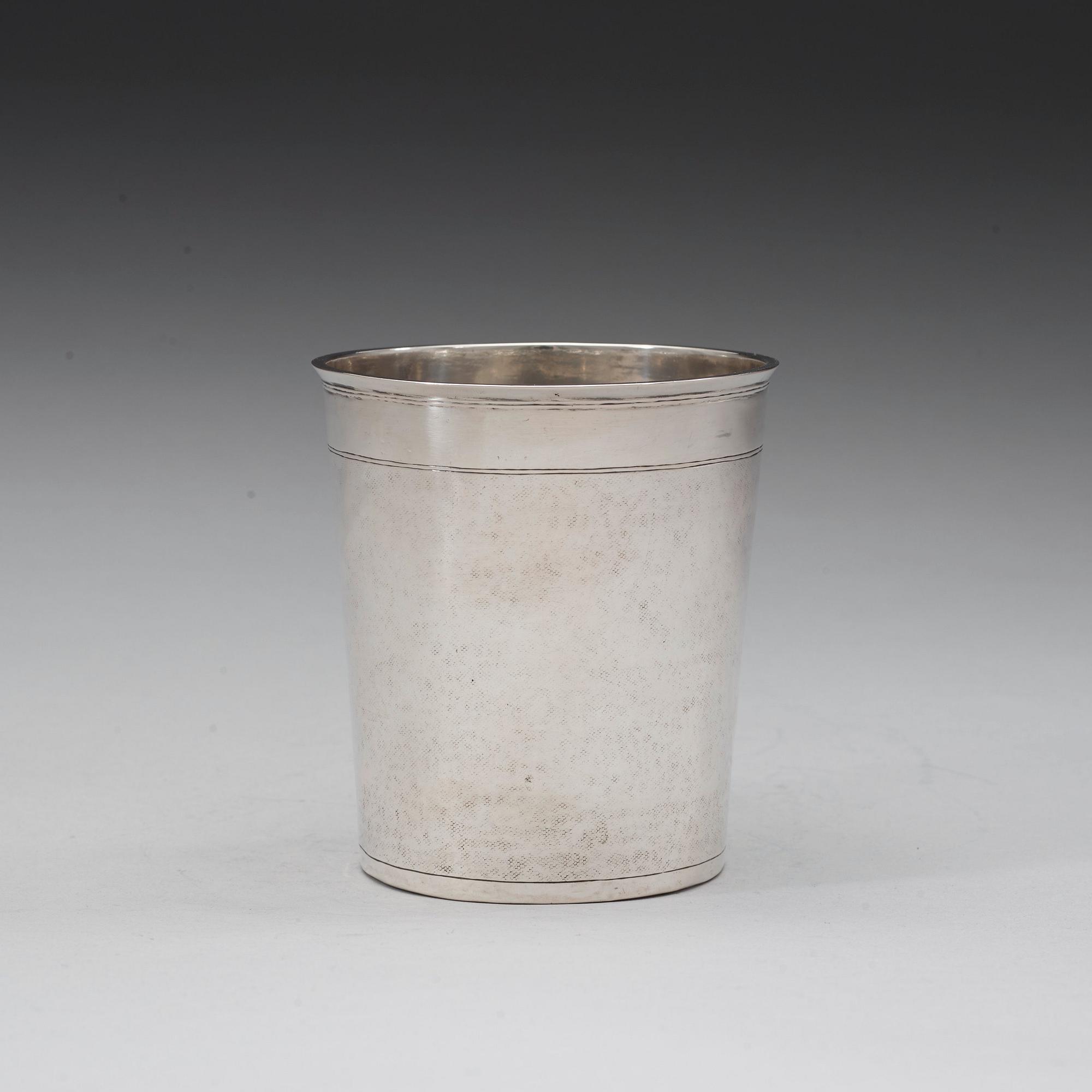 A Danish late 17th century silver beaker, marks of Jesper Hansen Rust, Odense 1699.