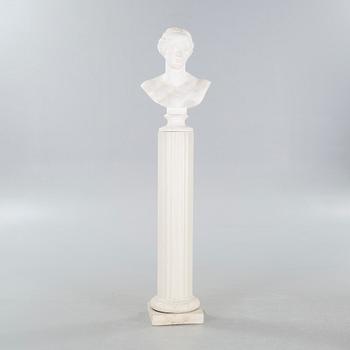 CARL CHRISTIAN CHRISTENSEN, a pedestal, signed and dated 1905, and a plaster bust, not signed.