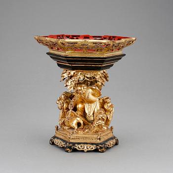 UPPSATS, två delar, trä, Kina, sen Qing, 1800/1900-tal.
