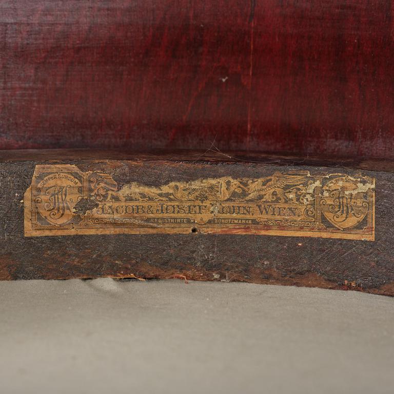 Josef Hoffmann, salongsmöbel, fyra delar, modell 421/428, Jacob & Josef Kohn, Wien, 1900-talets början.