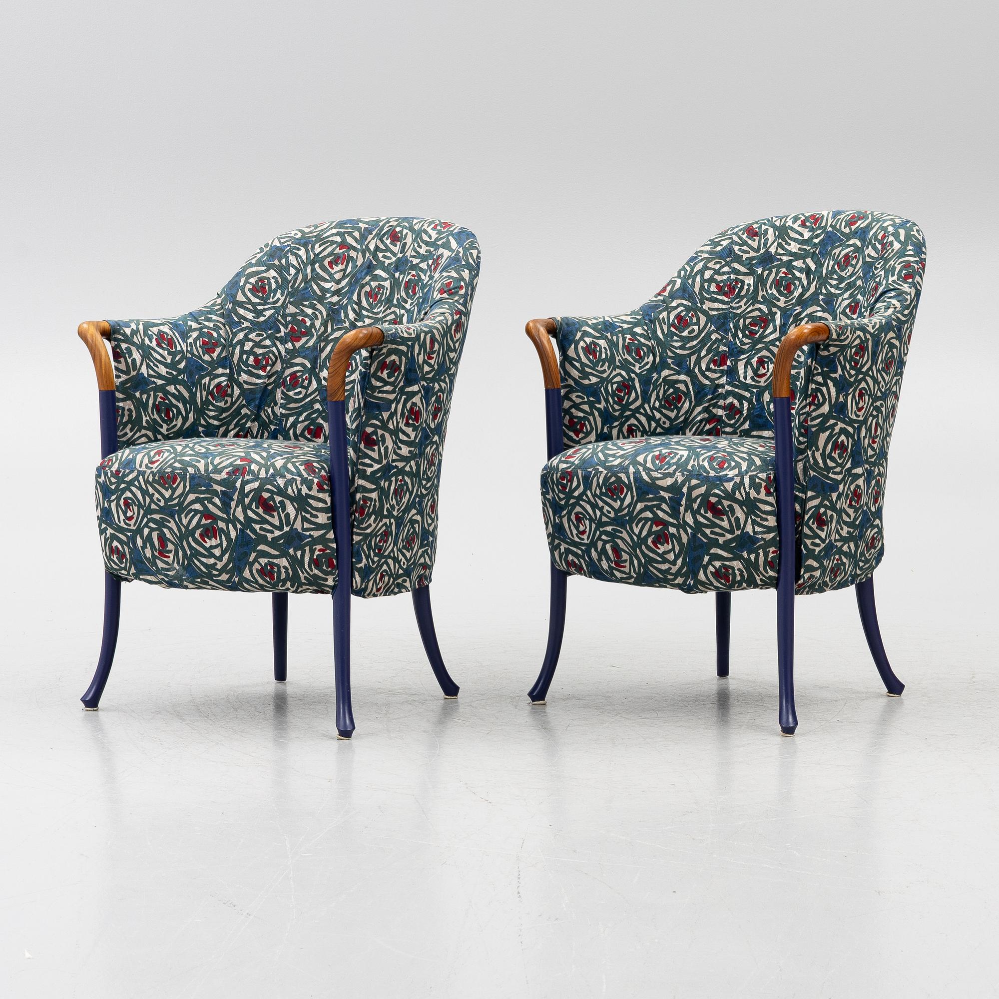 Umberto Asnago, armchairs, a pair, “Progetti”, Giorgetti, 2000s.
