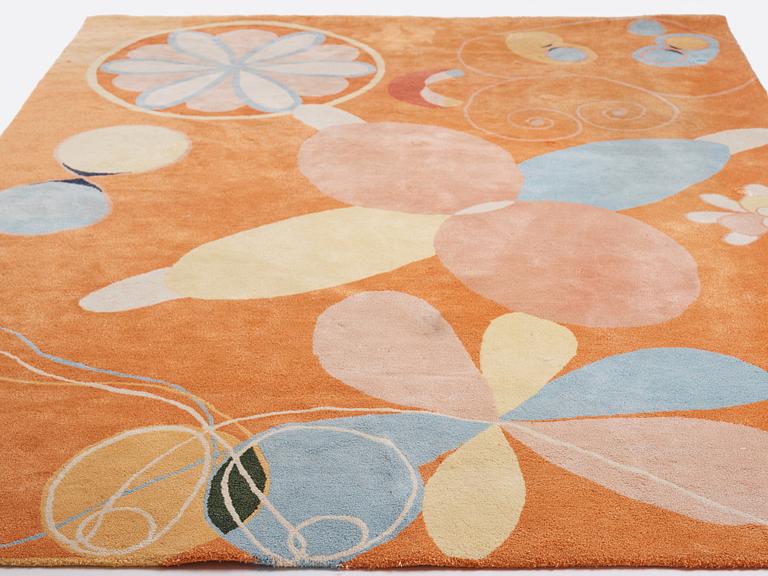 Hilma af Klint, a carpet ''Group IV, no 4. The Ten Largest youth'', handmade, 7/10, c 315 x 234 cm.